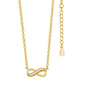 Colier argint placat cu aur galben infinit cu pietre DiAmanti Z0793NG-DIA (Argint 925‰ 2,6 g.)